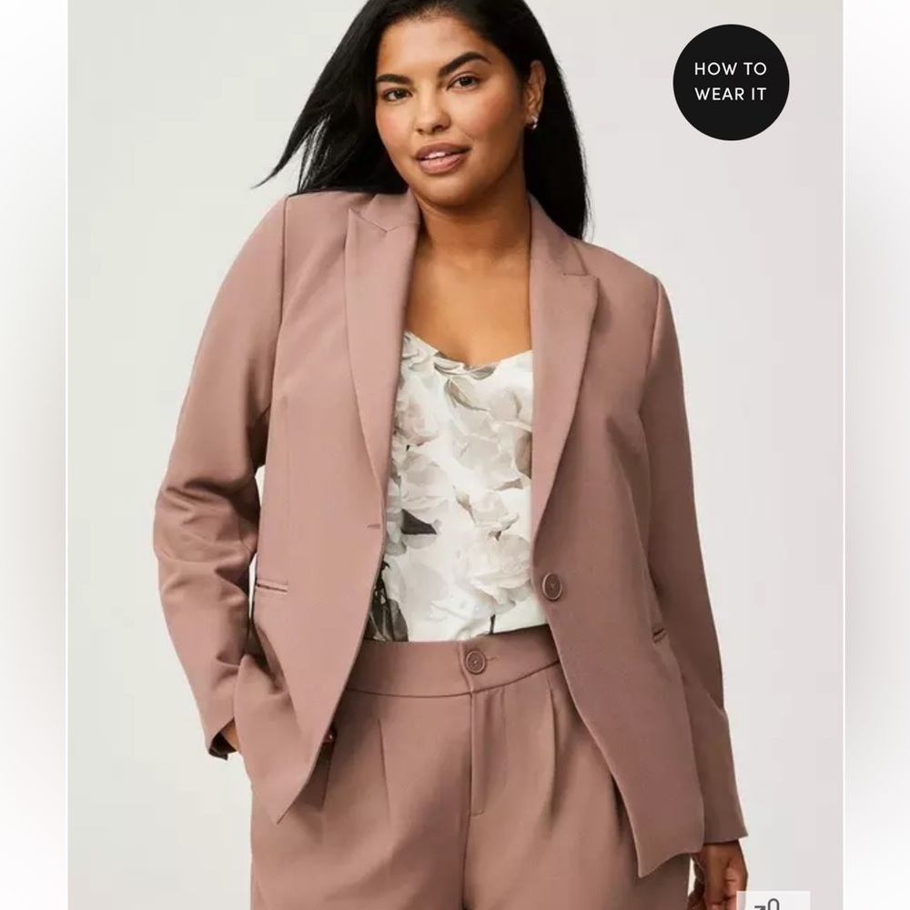 New! Torrid sz 0 Large sz 12‎ Deep Taupe Classic Tailored Twill Blazer
